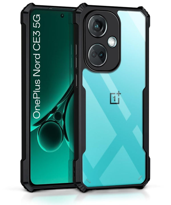Mobielectro Camera Bump Protection | Slim Stylish 360 Protection Design |Crystal Clear | Shockproof Eagle Back Cover for OnePlusNord CE 3- Black