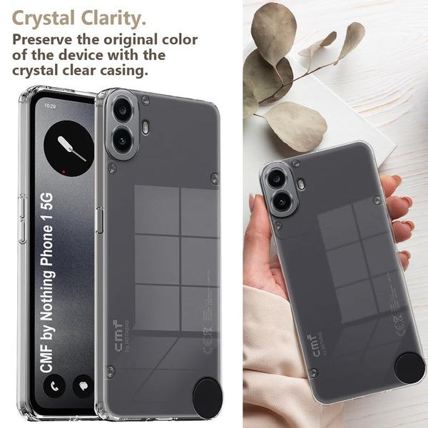 Mobielectro Clear Transparent Shockproof Scratch Resistant Protective Phone Case for CMF Nothing Phone 1
