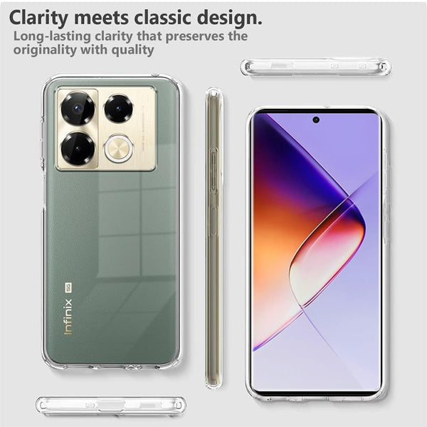Mobielectro Clear Transparent Shockproof Scratch Resistant Protective Phone Case for Infinix Note 40 Pro 5G