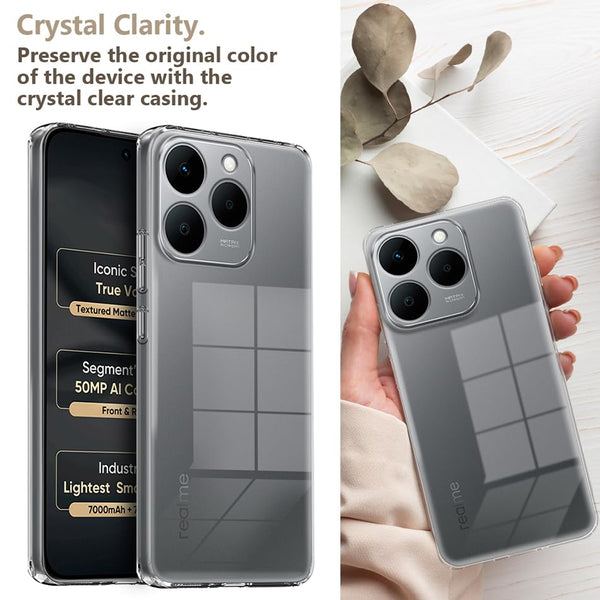 Mobielectro Clear Transparent Shockproof Scratch Resistant Protective Phone Case for Realme 15T 5G