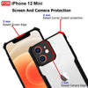 Mobielectro Camera Bump Protection | Slim Stylish 360 Protection Design |Crystal Clear | Shockproof Eagle Back Cover for iPhone 12 Mini - Black