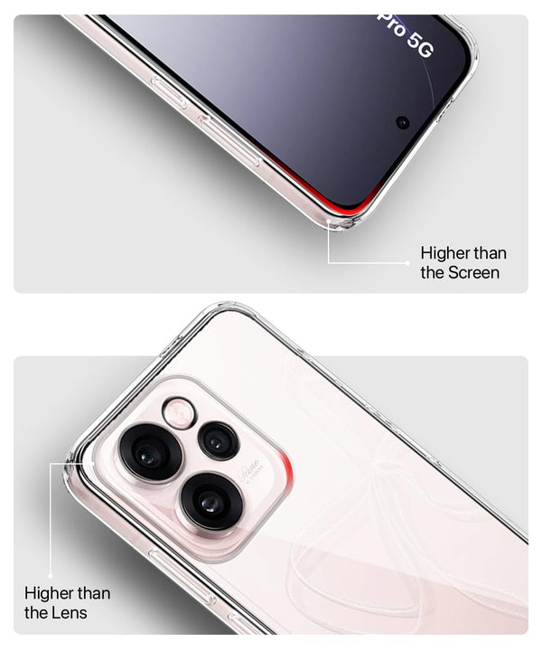 Mobielectro Clear Transparent Shockproof Scratch Resistant Protective Phone Case for Reno 15 Pro 5G