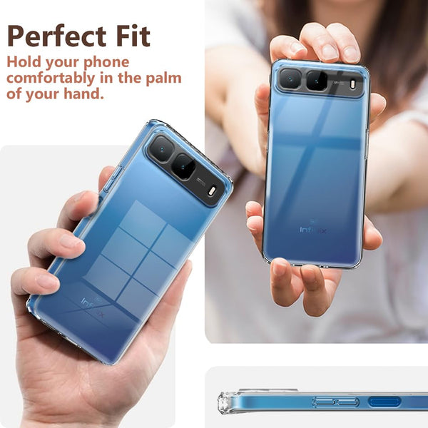 Mobielectro Clear Transparent Shockproof Scratch Resistant Protective Phone Case for Infinix Hot 60i 5G