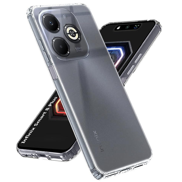 Mobielectro Clear Transparent Shockproof Scratch Resistant Protective Phone Case for Infinix Smart 8 Plus