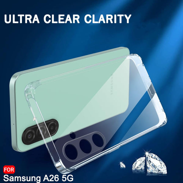 Mobielectro Clear Transparent Shockproof Scratch Resistant Protective Phone Case for Samsung A26 5G