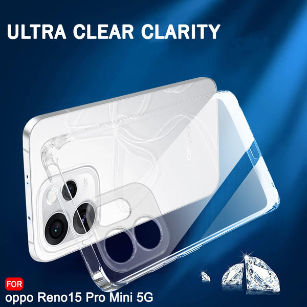 Mobielectro Clear Transparent Shockproof Scratch Resistant Protective Phone Case for Oppo Reno 15 Pro Mini