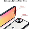 Mobielectro Camera Bump Protection | Slim Stylish 360 Protection Design |Crystal Clear | Shockproof Eagle Back Cover for iPhone 13 - Black