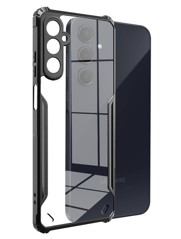 Mobielectro Camera Bump Protection | Slim Stylish 360 Protection Design |Crystal Clear | Shockproof Eagle Back Cover for Samsung A35 5G - Black