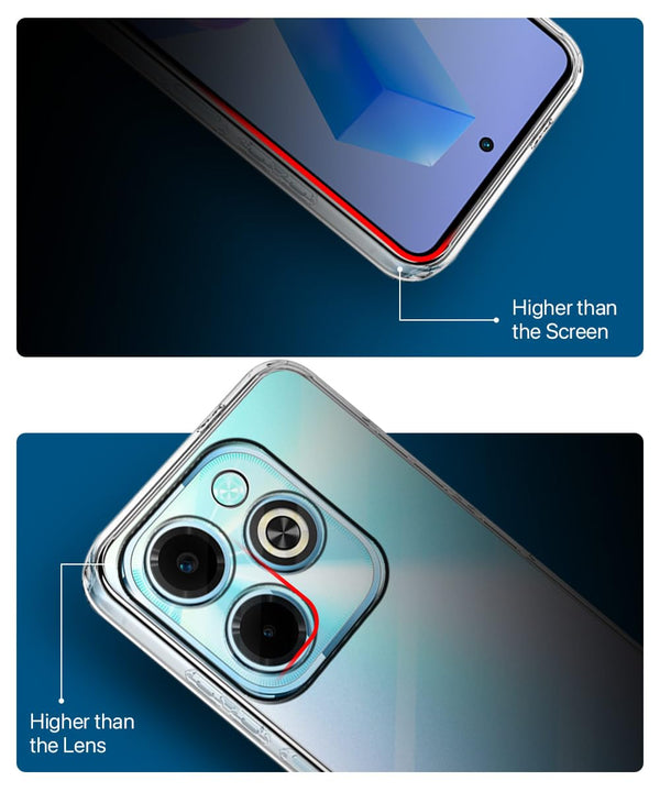 Mobielectro Clear Transparent Shockproof Scratch Resistant Protective Phone Case for Infinix Hot 40i