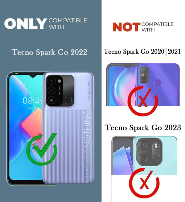 Mobielectro Camera Bump Protection | Slim Stylish 360 Protection Design |Crystal Clear | Shockproof Eagle Back Cover for Tecno Spark GO 22 - Black