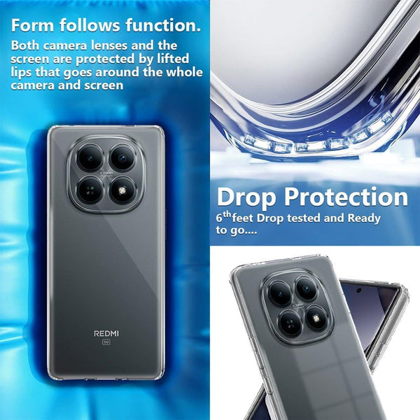 Mobielectro Clear Transparent Shockproof Scratch Resistant Protective Phone Case for Redmi Note 15 5G|POCO M8 5G