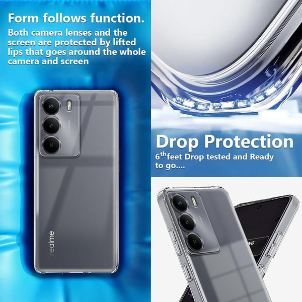Mobielectro Clear Transparent Shockproof Scratch Resistant Protective Phone Case for Realme P3 Lite