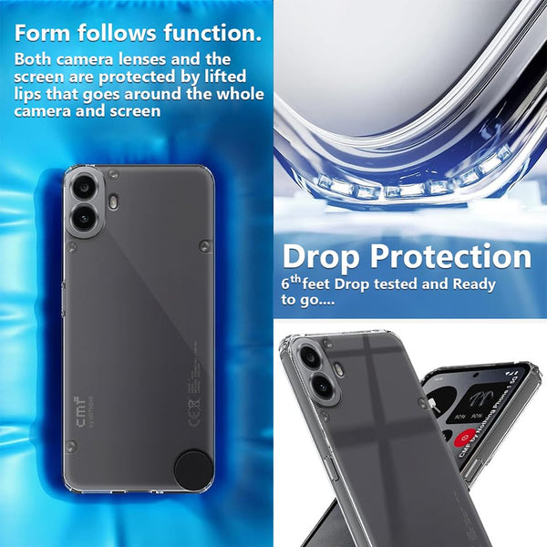 Mobielectro Clear Transparent Shockproof Scratch Resistant Protective Phone Case for CMF Nothing Phone 1