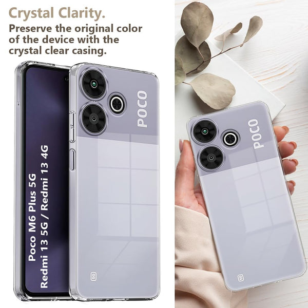 Mobielectro Soft Silicon Transparent |Scratch Resistant Clear Case for Redmi 13 5G