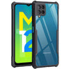 Mobielectro Camera Bump Protection | Slim Stylish 360 Protection Design |Crystal Clear | Shockproof Eagle Back Cover for Samsung M12|A12|F12 - Black