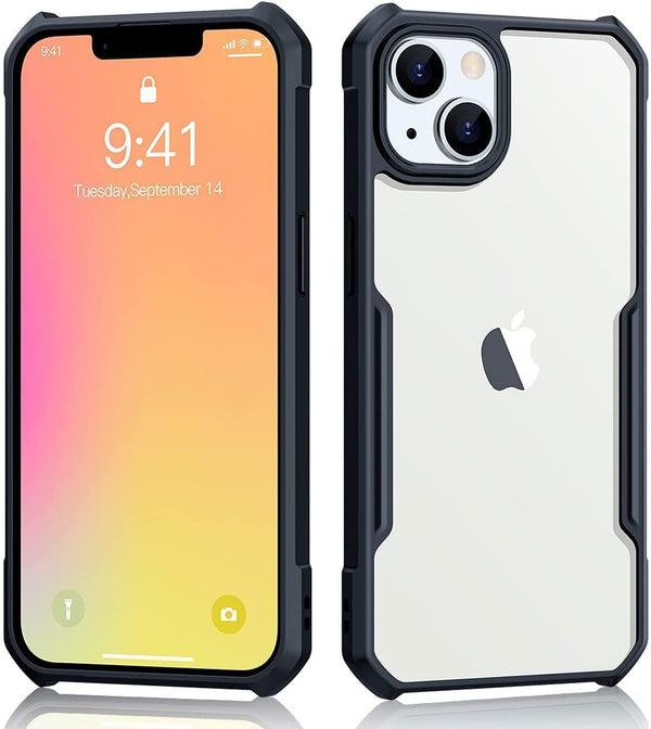 Mobielectro Camera Bump Protection | Slim Stylish 360 Protection Design |Crystal Clear | Shockproof Eagle Back Cover for iPhone 13 - Black