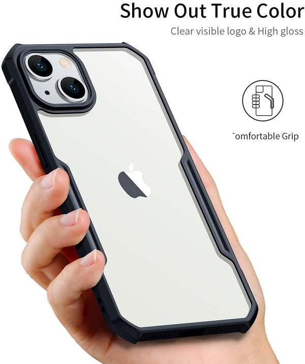 Mobielectro Camera Bump Protection | Slim Stylish 360 Protection Design |Crystal Clear | Shockproof Eagle Back Cover for iPhone 13 - Black
