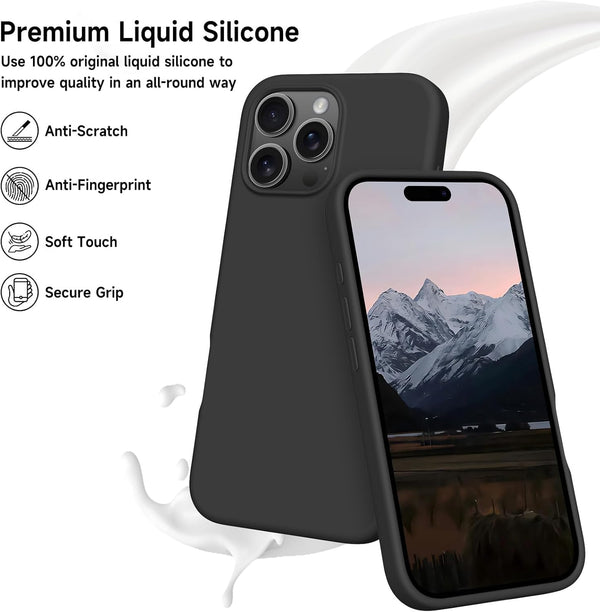 Mobielectro Waterkproof Soft Silicone Ultra Slim O.G Case for iPhone 16 pro max- Black