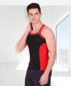 T.T. Men DesignerGym Vest Pack Of 2 Black-Red-Navy-Grey