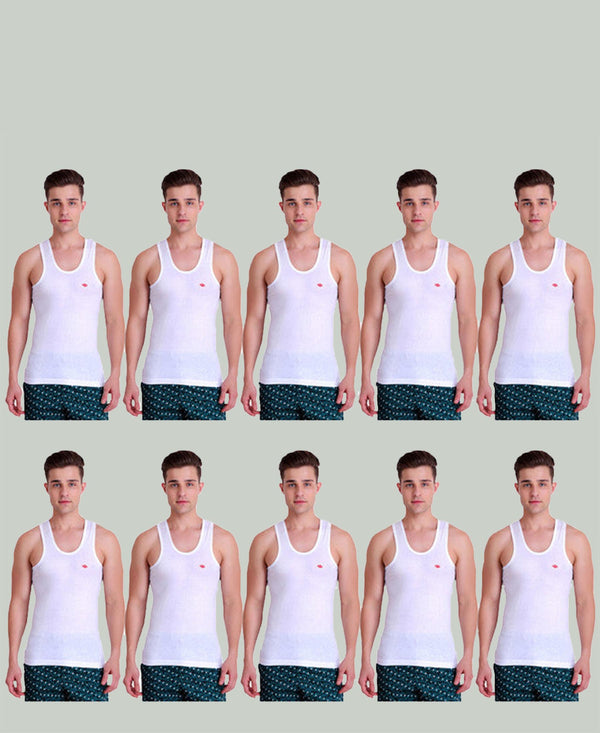 T.T. Mens Titanic Vest Pack Of 10 White