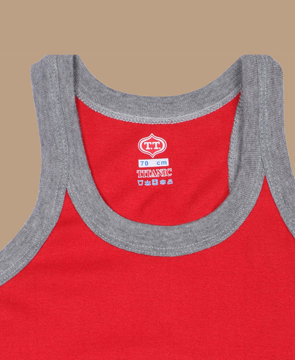 T.T. Kids Titanic Gym Vest Pack Of 3 Black-Grey-Red