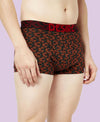 T.T. Mens Desire 100% Combed Cotton Printed Mini Top Elastic Trunk Pack Of 3 Black-Orange-Red