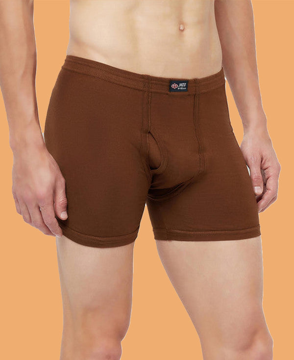 T.T. Mens Jazz Fine Long Inner Elastic TrunkPack Of 2 Musturd-Brown