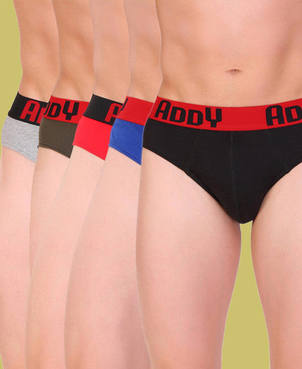 T.T. Men Addy Brief Solid Pack Of 5 Assorted Colors