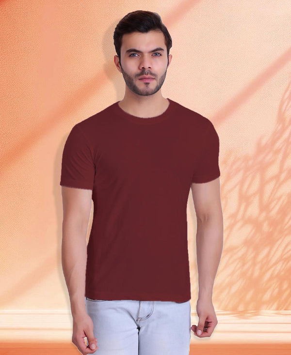 T.T. Poly Men Maroon Quick-Dry Tshirt