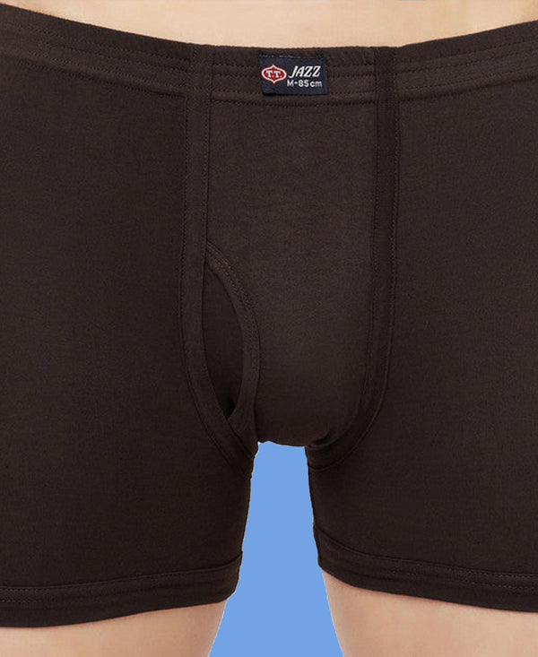 T.T. Mens Jazz Fine Long Inner Elastic TrunkPack Of 3 Maroon-Brown-Navy