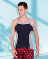T.T. Men DesignerGym Vest Pack Of 2 Navy-Grey-Maroon-Navy