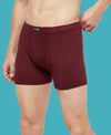 T.T. Mens Jazz Fine Long Inner Elastic TrunkPack Of 2 Black-Maroon