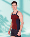 T.T. Men DesignerGym Vest Pack Of 2 Navy-Grey-Maroon-Navy