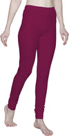 T.T. Women Solid Chudidar Cotton Lycra Cool Leggings -BRIGHT RANE - BURGANDY( Free Size)