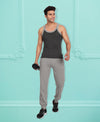 T.T. Men Titanic Charcoal Grey Pure Cotton Gym Vest