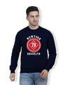Hiflyers Men|Regular Fit|Chest Printed Cotton Fleece|Soft Stylish Casual Winter Wear Sweatshirt|Navy-P12