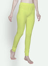 T.T. Women Solid Chudidar Cotton Lycra Cool Leggings -Light Lemon - RAMA GREEN( Free Size)