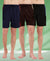 T.T. Men Regular Fit Poly Jersey Cut And Sew Bermuda Short Pack Of 3-Black-Brown-Navy