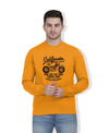 Hiflyers Men|Regular Fit|Chest Printed Cotton Fleece|Soft Stylish Casual Winter Wear Sweatshirt|Mustard-P11