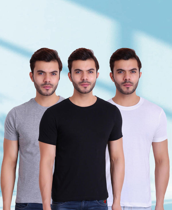 T.T. Round Neck Mens T-Shirt Pack Of 3