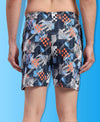 T.T. Men Regular Fit Cotton Polyster Printed Short With Zip Pocket Pack Of 1-Blue