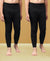 T.T. Boys & Girls |Slim Fit| Cotton Fleece |Inner Elastic|Trendy Winter Wear|Dyed Thermal Trouser Pack Of 2-Black