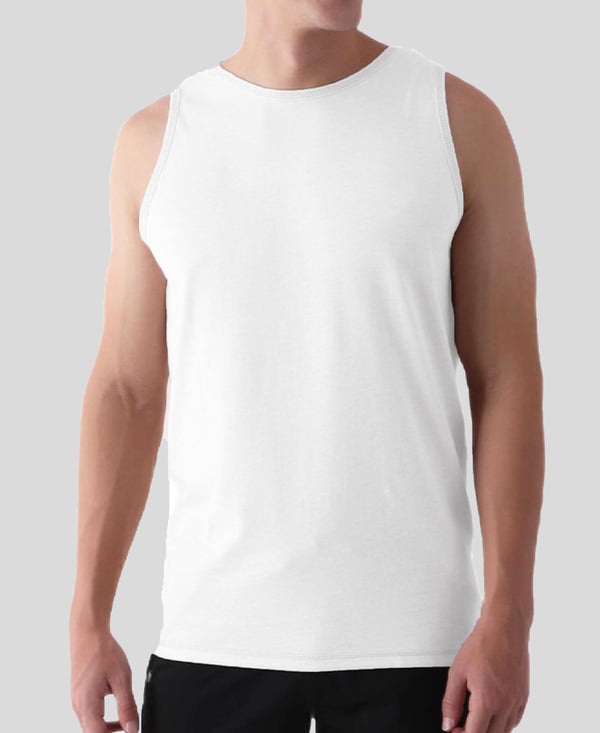 Almo Men’S Cotton Vest|Premium Melange Cotton|Regular Fit|Soft, Breathable, Fade-Resistant | Anti-Bacterial & Lightweight | Ideal For Gym/Sports Activities|Pack Of 2|Ice Melt::White