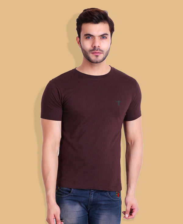 T.T. Cool Men Pack Of 3 T-Shirts Red-Cyan-Brown