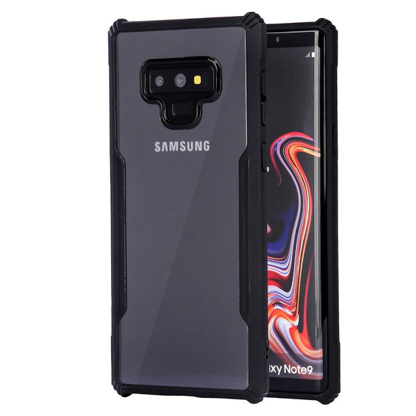 Mobielectro Camera Bump Protection | Slim Stylish 360 Protection Design |Crystal Clear | Shockproof Eagle Back Cover for Samsung Note 9 - Black