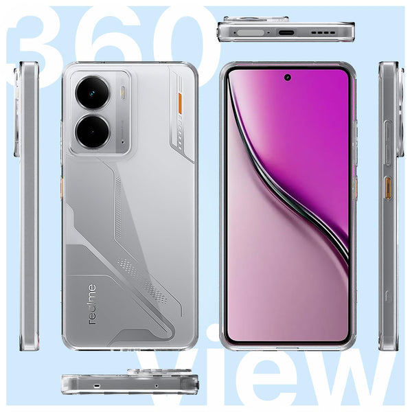 Mobielectro Soft Silicon Transparent |Scratch Resistant Clear Case for Realme P3 5G