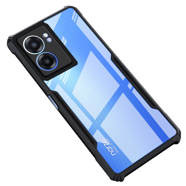Mobielectro Camera Bump Protection | Slim Stylish 360 Protection Design |Crystal Clear | Shockproof Eagle Back Cover for Oppo A57 5G | Oppo K10|Realme Narzo 50 - Black