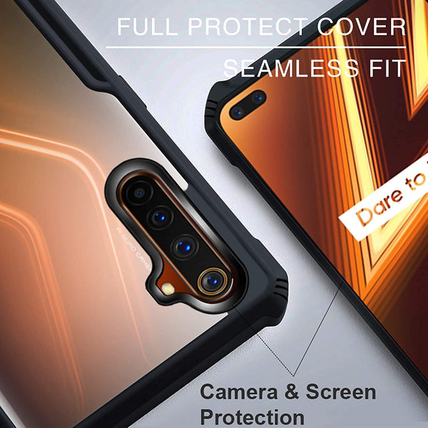 Mobielectro Camera Bump Protection | Slim Stylish 360 Protection Design |Crystal Clear | Shockproof Eagle Back Cover for Realme 6 Pro- Black