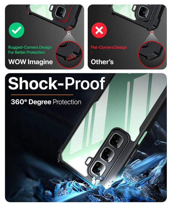 Mobielectro Camera Bump Protection | Slim Stylish 360 Protection Design |Crystal Clear | Shockproof Eagle Back Cover for Infinix Hot 50 5G - Black