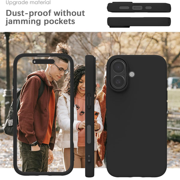 Mobielectro Waterkproof Soft Silicone Ultra Slim O.G Case for iPhone 16 - Black